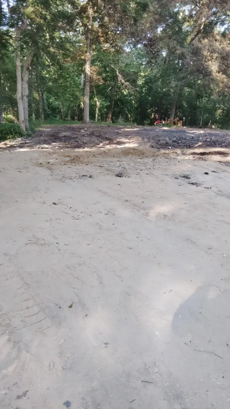Cleared site after residential demolition